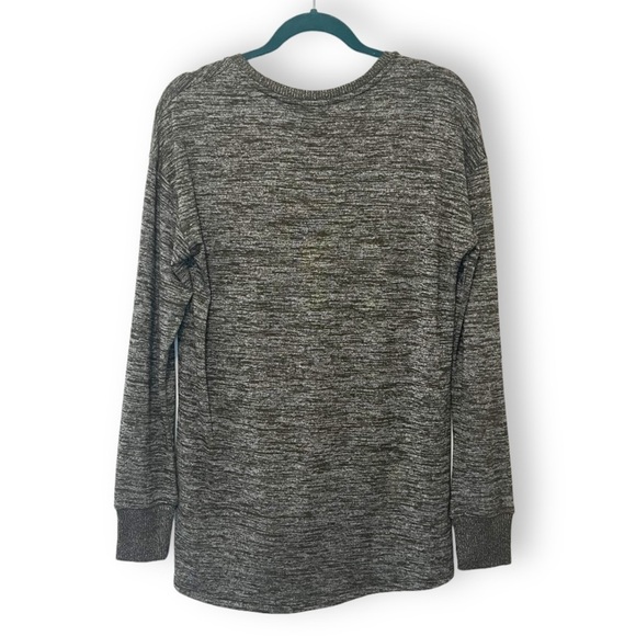 GAP Olive Green Heathered Scoop neck Ultra Soft Long Sleeve T Shirt Top - Picture 4 of 4